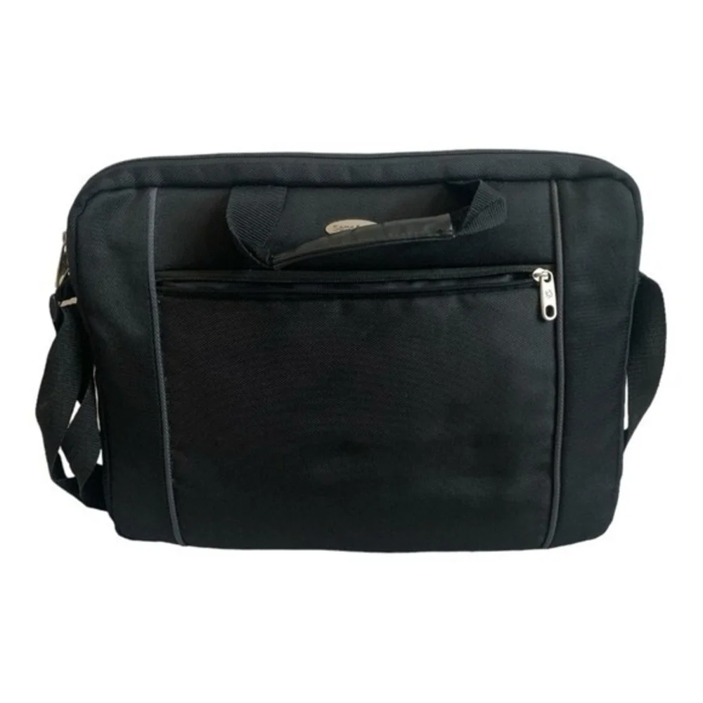 Samsonite Black Canvas Briefcase Waterproof Laptop Travel Messenger Bag VG
